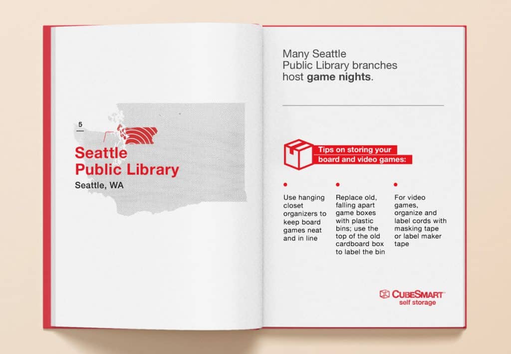 map of Seattle and location of the seattle public library