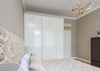 White and beige modern bedroom