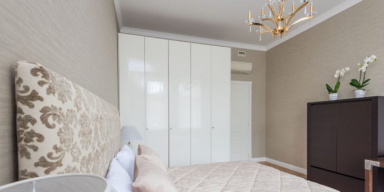 White and beige modern bedroom