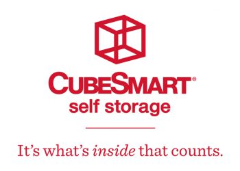 A cube with CubeSmart self storage and Its what's inside that counts below it