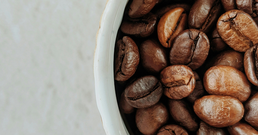 Up close image of coffee beans