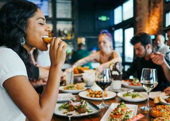 People eating at a restaurant