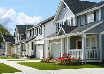 homes in a suburban community