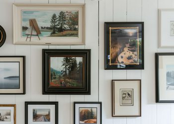 gallery wall with painted images