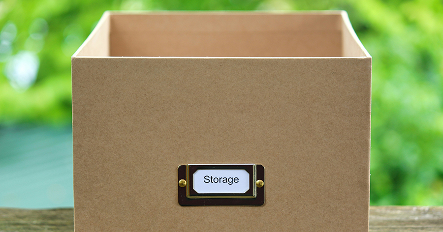 Box labeled storage