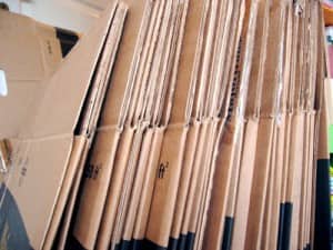stacked flat cardboard boxes