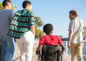 Group of friends walking.