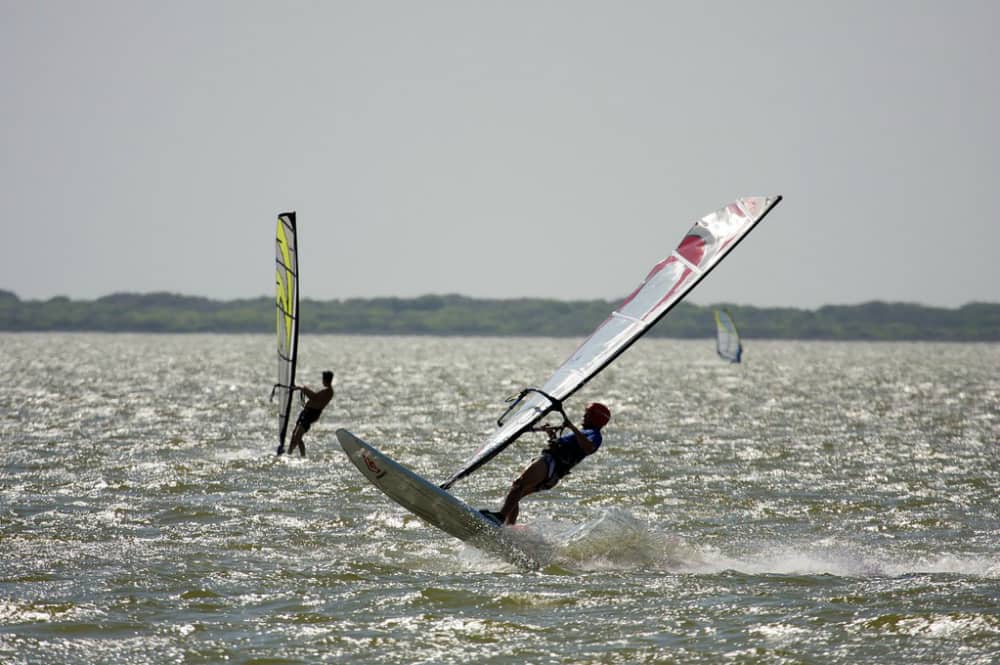 Windsurfers on Corpus Christi Bay, Texas