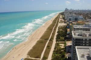 Miami Blog post 2 Aerial photo of Surfside showing the beach