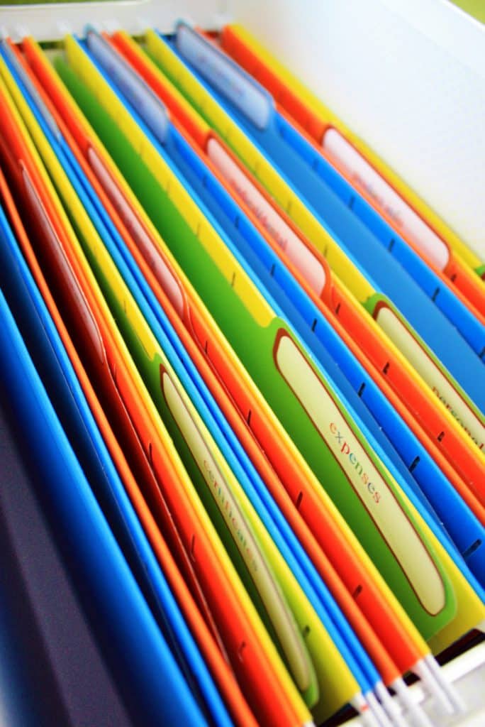 colorful folders for organization