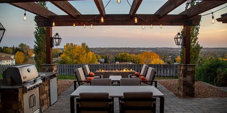 Patio overlooking trees