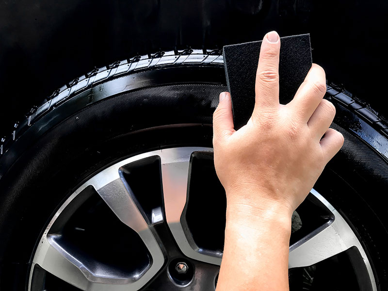 Hand washing tires