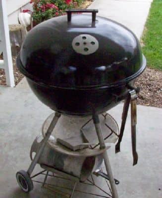 Black charcoal grill