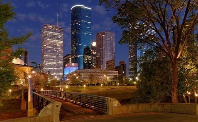 Average For Por Neighborhoods In Houston The Storage E Buildings In Houston Lit Up At Night