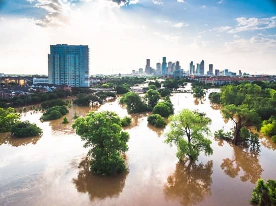 view of flooding that occurred in Houston in 2015
