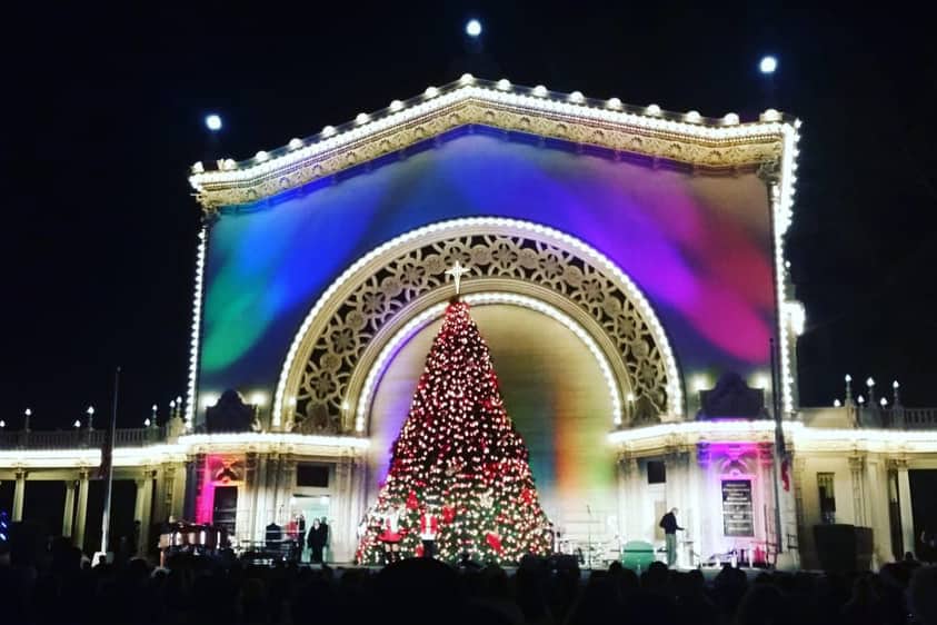 organ pavilion at balboa park during december nights in san diego