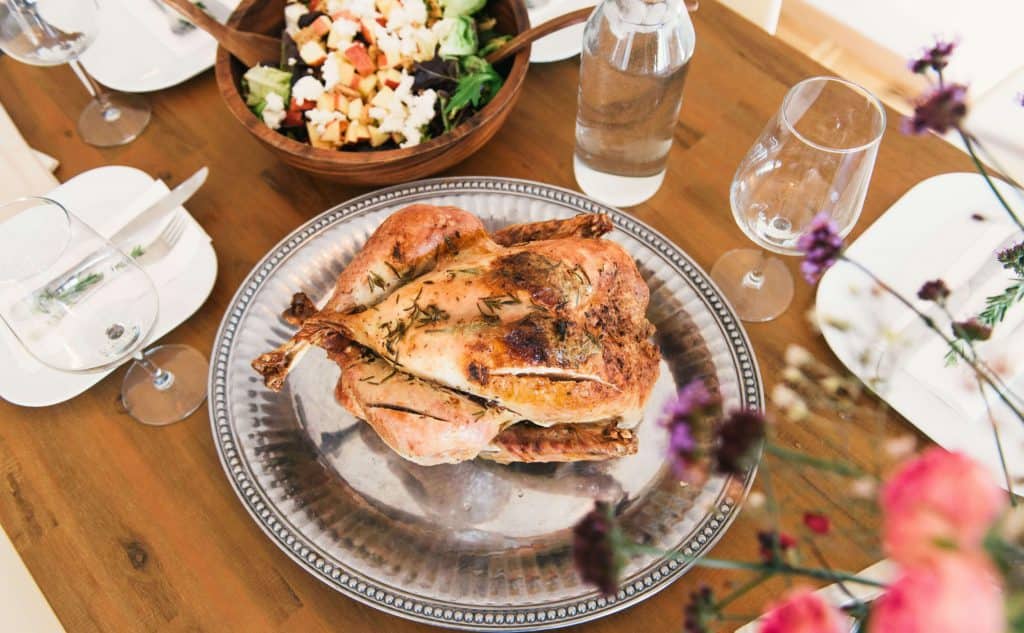 turkey set for Thanksgiving dinner