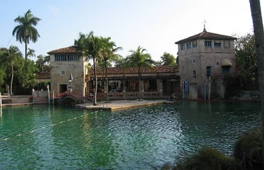 View of the pool at the Venetian Pool in Miami
