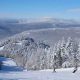 Snow covered ski slopes