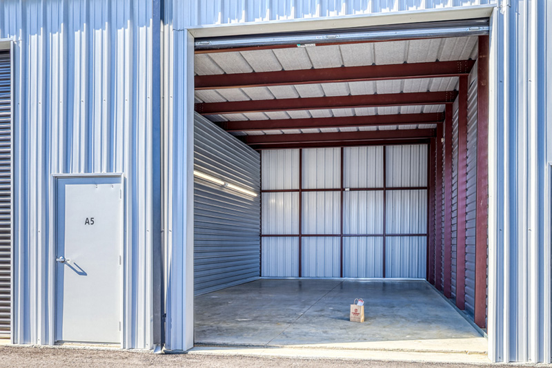 A wide open storage unit large enough for an RV